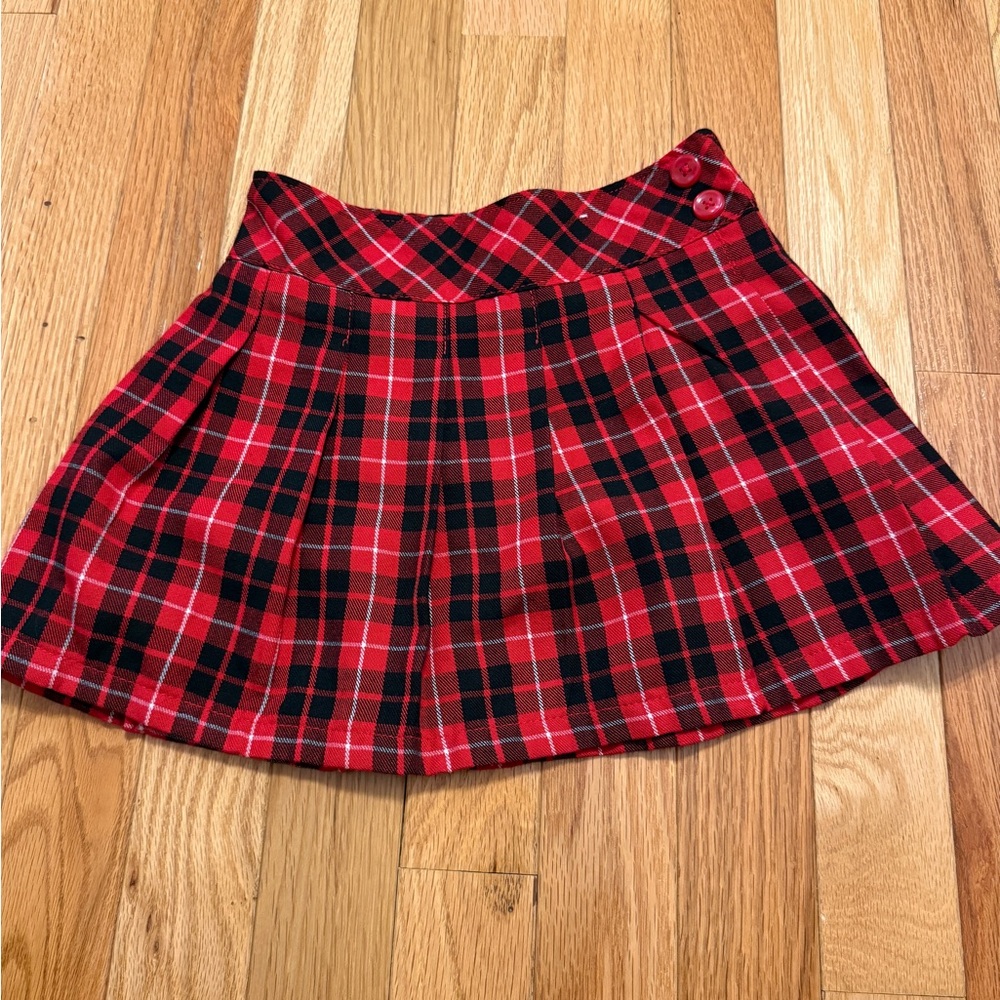 Girls 4t Plaid Red Skirt